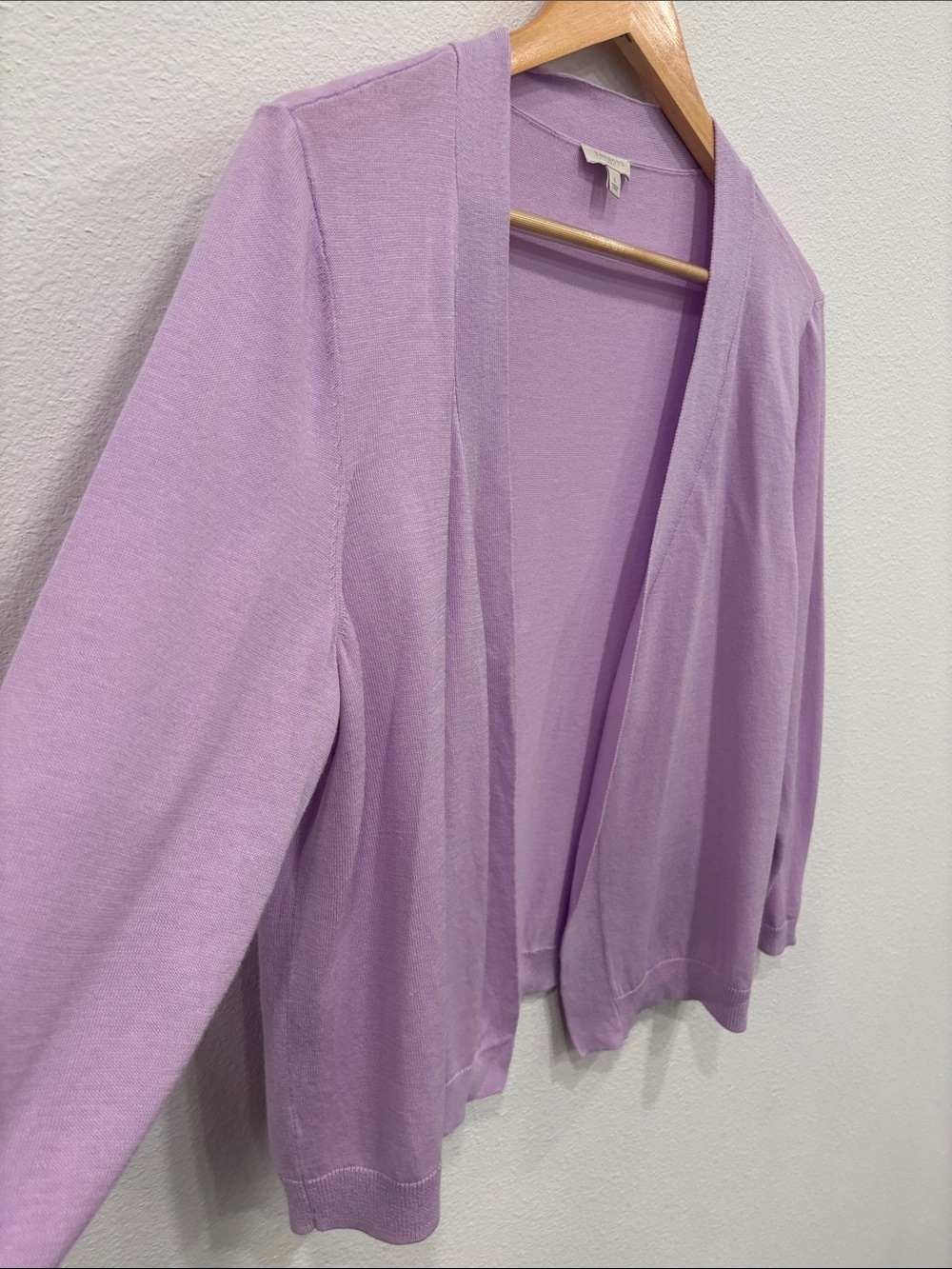 Talbots Lavender Open-Front Women’s Cardigan Sweater Size L - Picture 2 of 7